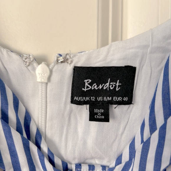 Like new! Bardot Paloma Striped Midi Dress Off the Shoulder - Picture 11 of 12